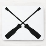screw driver crossed tools bw mouse mat