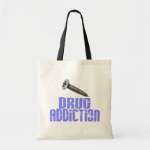 Screw Drug Addiction Light Blue Tote Bag
