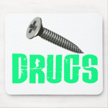Screw Drugs Light Green Mouse Pad