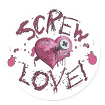 Screw Love Gear Round Sticker