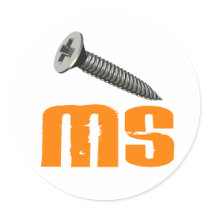 Screw MS 1 Multiple Sclerosis Round Stickers