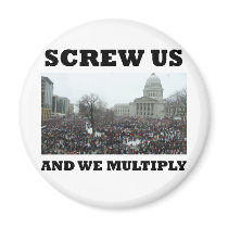 Screw us and we multiply fridge magnet