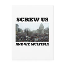 Screw us and we multiply postcards