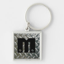 Screwed on Initial - Aluminum Checkerplate Key Chains