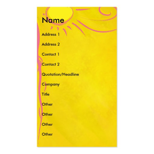 scribble cartoon sun business card templates (front side)