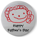 scribble face, Happy Father's Day button