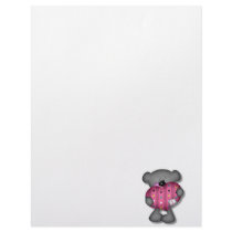 scribble hearts love bear letterhead