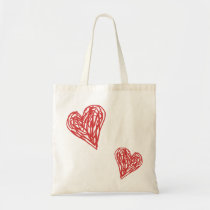 scribble hearts bags