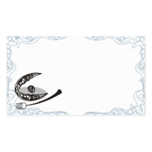 Scribble oyster clam seafood forks catering restau business card template