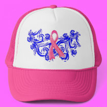 Scribble Pink Ribbon Hat hats