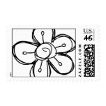 Scribbled art postage stamp