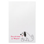 scribbled drooling dog drool bucket stationery