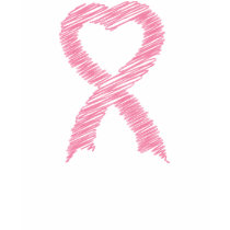 Scribbled Pink Ribbon Heart T-Shirt T-Shirt