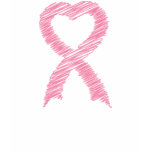 Scribbled Pink Ribbon Heart T-Shirt T-Shirt