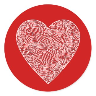 Scribbleprint Heart Sticker sticker