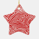 Scribbleprint Star (One Sided) Double-Sided Star Ceramic Christmas Ornament