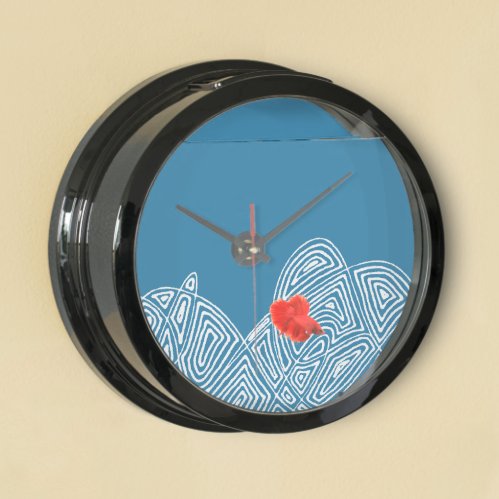 Scribbleprint Waves Aquavista Clock