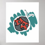 scribbles cute ladybug posters