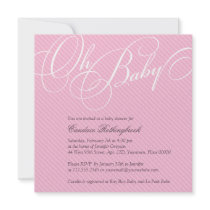 Script Diagonals in Blush Baby Shower Invitation