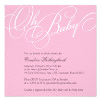 Script Diagonals in Blush Baby Shower Invitation