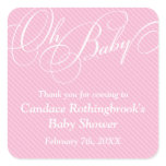 Script Diagonals in Blush Baby Shower  Sticker