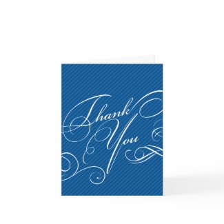 Script Diagonals in Cobalt Thank You Card card