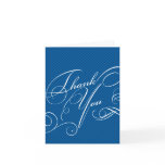 Script Diagonals in Cobalt Thank You Card
