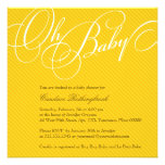 Script Diagonals in Gold Baby Shower Invitation