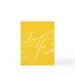 Script Diagonals in Gold Thank You Card
