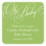 Script Diagonals in Lime Baby Shower  Sticker