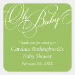 Script Diagonals in Lime Baby Shower  Sticker