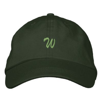 Script-Letter W Embroidered Hats by ZazzleEmbroidery