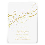 Scripted Baptism Rosary Cross Stylish Invitation