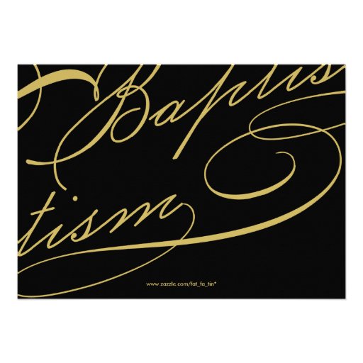 Scripted Baptism Rosary Cross Stylish Invitation