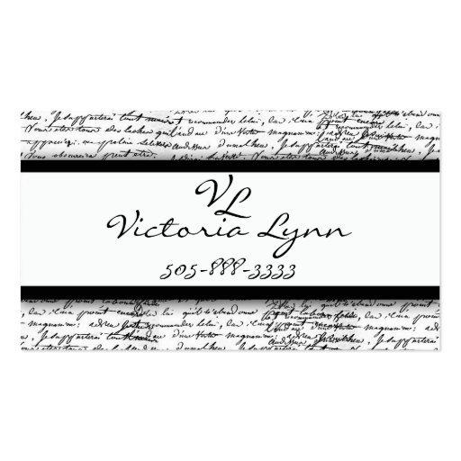 scripted business card template (front side)