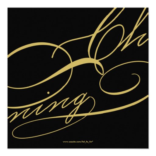 Scripted Christening Modern Cross Gold Invitation