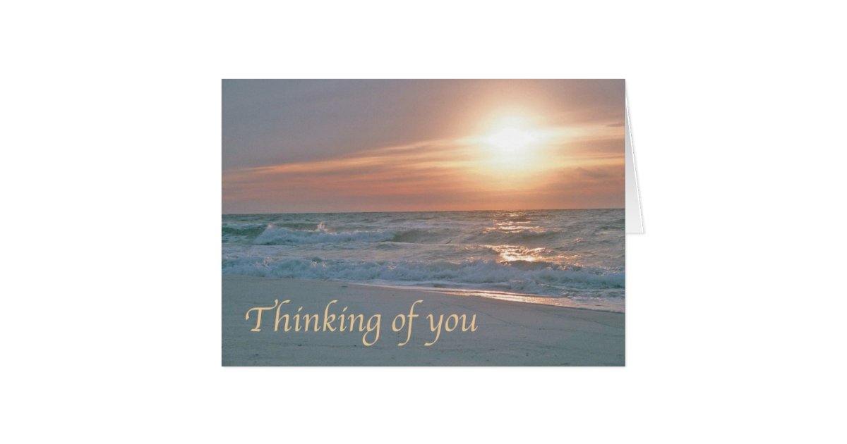 Scripture card  Thinking of You with sunrise  Zazzle