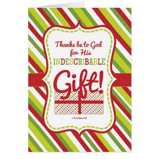 Scripture Christmas Card-Indescribable Gift-BLANK! | Zazzle
