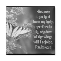 SCRIPTURE PSALM 63:7 W/ BUTTERFLIES magnets
