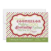 Scripture Verse Christmas Card-2-Sided-Isaiah 9:6 Custom Invite
