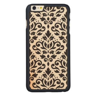 Scroll Damask Large Pattern Black Carved® Maple iPhone 6 Plus Case