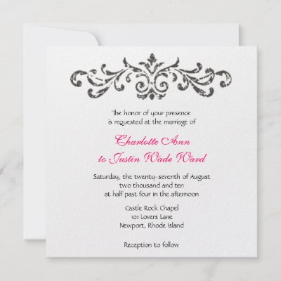 scroll design custom wedding invitation