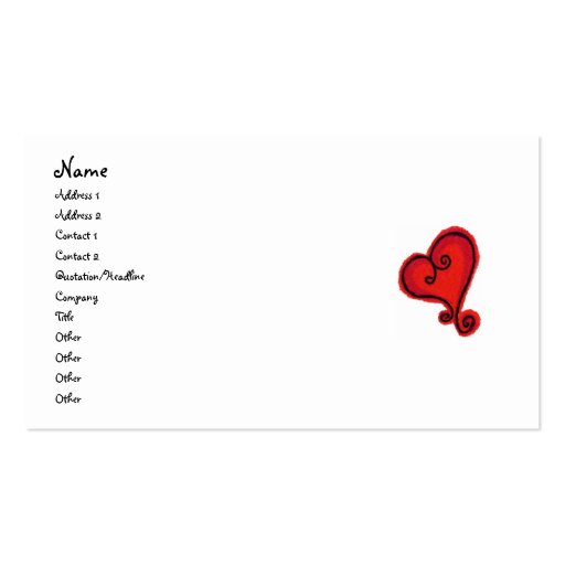 SCROLL HEART business card