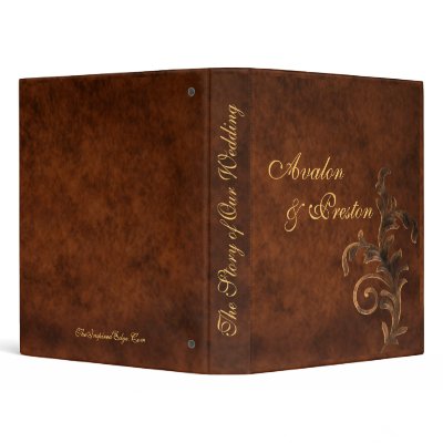 Scroll Leaf Faux Leather Story of Our Wedding Binder