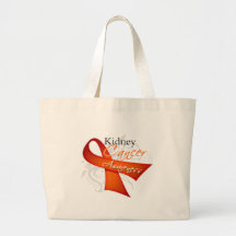 Scroll Orange Ribbon Kidney Cancer Awareness Tote Bag