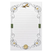 Scroll Potter Wasp Lined Personalized Stationery
