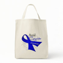 Scroll Ribbon - Anal Cancer Survivor Canvas Bags