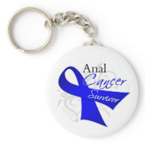 Scroll Ribbon - Anal Cancer Survivor Key Chains