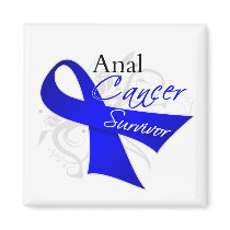 Scroll Ribbon - Anal Cancer Survivor Refrigerator Magnet