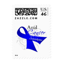 Scroll Ribbon - Anal Cancer Survivor Postage